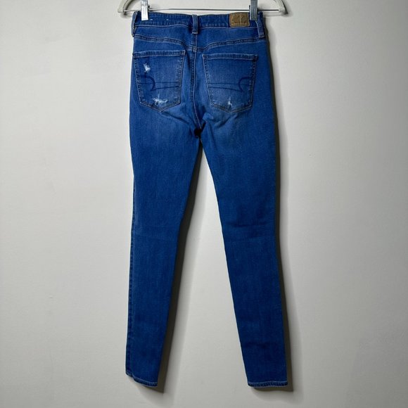 American Eagle Blue Hi-Rise Jegging Jeans Women's 2 Regular - Picture 3 of 5